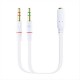 CABLE ADAPTADOR AUDIO JACK 3.5/H 4PIN-2xJACK 3.5/M 3PIN 0.2M BLANCO NANOCABLE