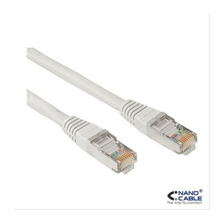 CABLE RED LATIGUILLO RJ45 CAT.5E UTP AWG24,1M GRIS NANOCABLE