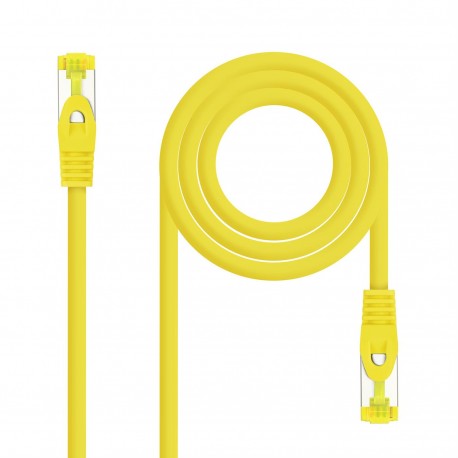 CABLE RED LATIGUILLO RJ45 CAT.6A LSZH SFTP AWG26, 0.30M AMARILLO NANOCABLE