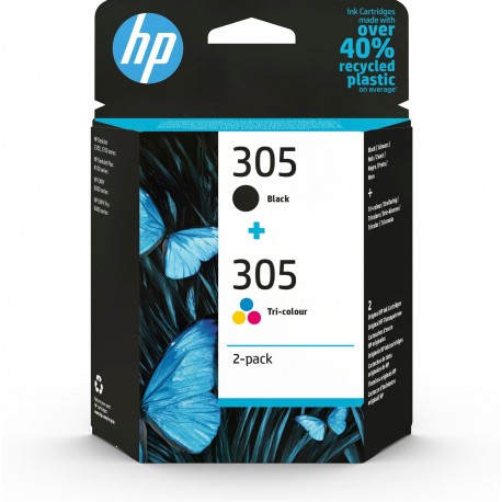 HP 305 2-PACK TRI-COLOR/BLACK   ORIGINAL INK·