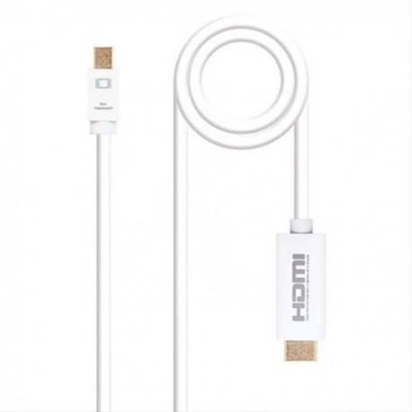 CABLE CONVERSOR MINI DP A HDMI, MINI DP/M-HDMI/M, 2M BLANCO NANOCABLE