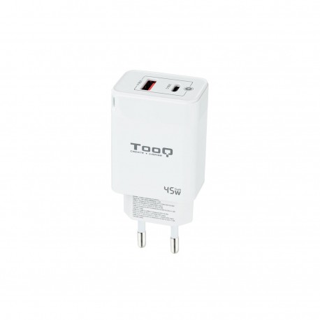 CARGADOR DE PARED GAN USB-C/PD + USB-A/QC 45W TOOQ TQWC-GANQCPD45WT BLANCO