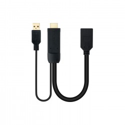 CABLE CONVERSOR HDMI A DISPLAYPORT, HDMI/M-DP/H 0.2M  NEGRO NANOCABLE