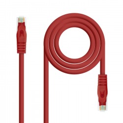 CABLE RED LATIGUILLO RJ45 CAT.6A LSZH UTP AWG24, 1M ROJO NANOCABLE