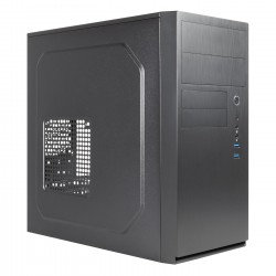 CAJA MICRO ATX SEMITORRE AERO C11 NEGRO UNYKA 2USB3.  SIN FUENTE