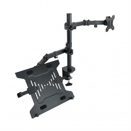 SOPORTE MESA MONITOR/PORTÁTIL 2 BRAZOS NEGRO