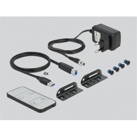 KVM Delock Conmutador HDMI 4x1 KVM 4K 60 Hz con USB 3.0 y audio