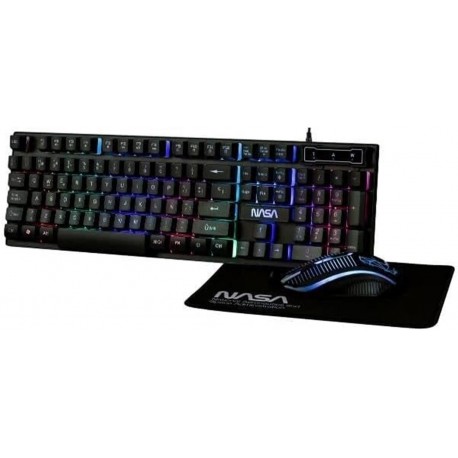 Kit GAMIN 3 en 1 TECLADO + RATON + ALFOMBRILLA de NASA PEGASUS