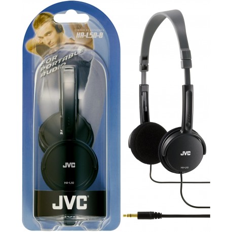 AURICULARES LIGEROS JVC HA-L50-B CON CABLE JACK 3.5MM COLOR NEGRO·