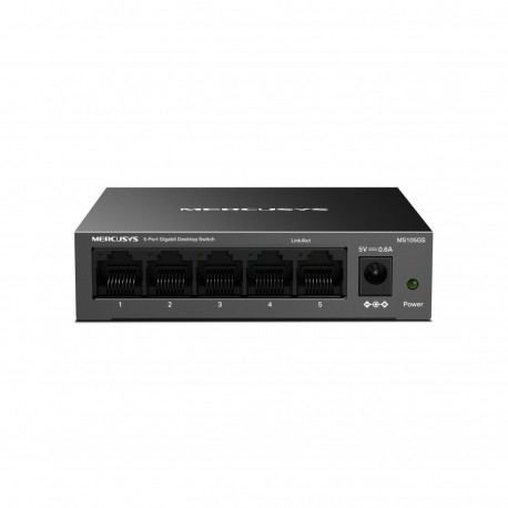 SWITCH NO GESTIONABLE MERCUSYS MS105GS 5P 10/100/1000 ETHERNET MINI DESKTOP CARCASA META·