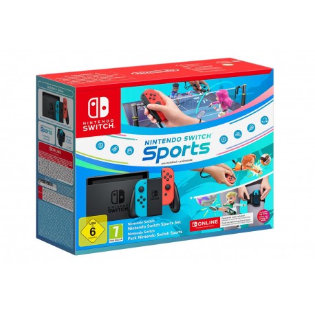 CONSOLA NINTENDO SWITCH AZUL NEÓN/ROJO + SPORTS PACK