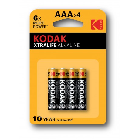 PILA KODAK AAA ALCALINA XTRALIFE PACK 4 UNIDADES