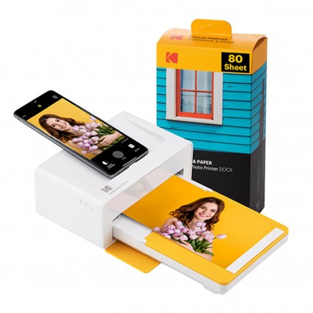 KODAK DOCK PLUS PD460Y80 INSTANT PHOTO PRINTER BUNDLE 4X6 YELLOW·