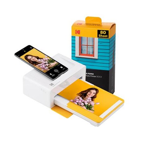 KODAK DOCK PLUS PD460Y80 INSTANT PHOTO PRINTER BUNDLE 4X6 YELLOW·Desprecintado