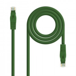 CABLE RED LATIGUILLO RJ45 CAT.6A LSZH UTP AWG24, 0.30M VERDE NANOCABLE