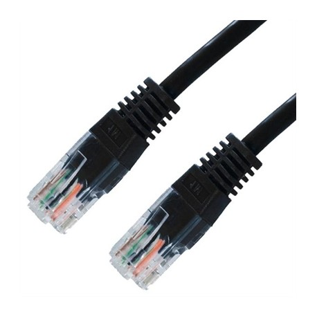 CABLE RED LATIGUILLO RJ45 CAT.6 UTP AWG24,0.5M NEGRO NANOCABLE